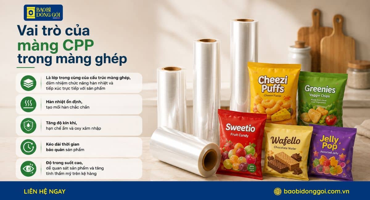 Vai trò của màng CPP trong bao bì phức hợp nhiều lớp