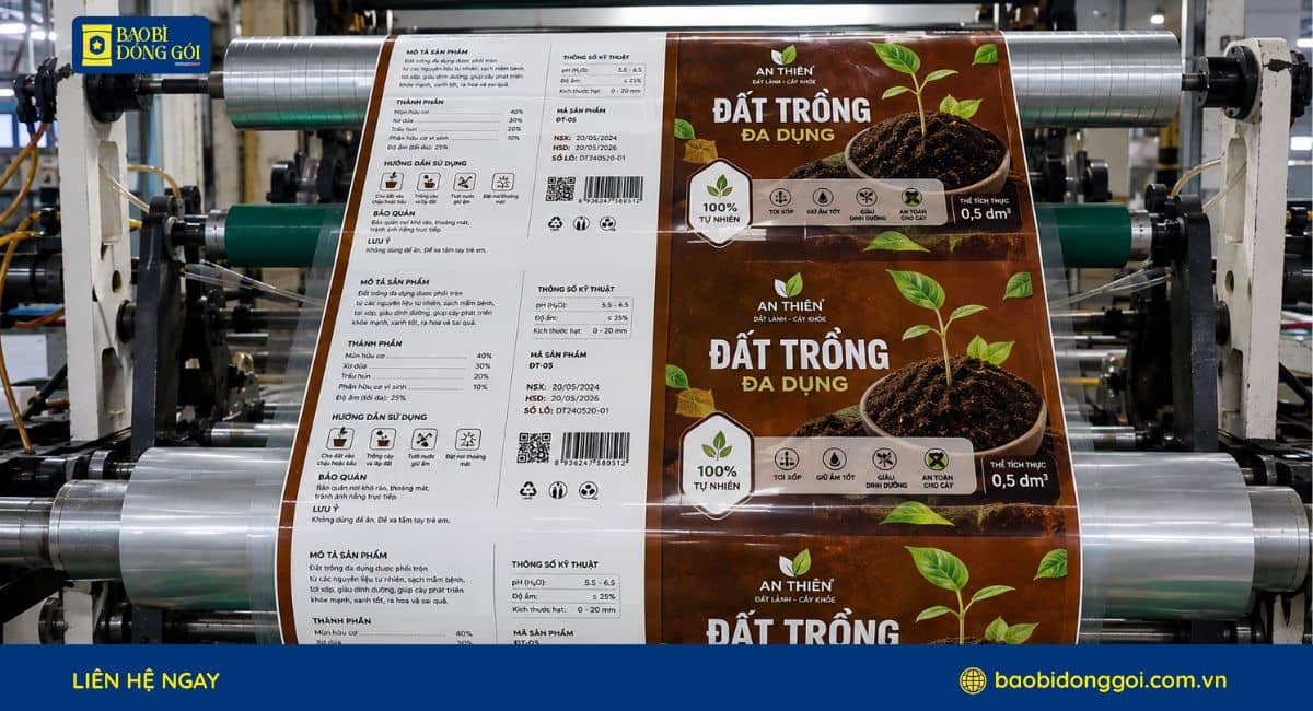 Xưởng sản xuất và in ấn bao bì đất trồng in theo yêu cầu