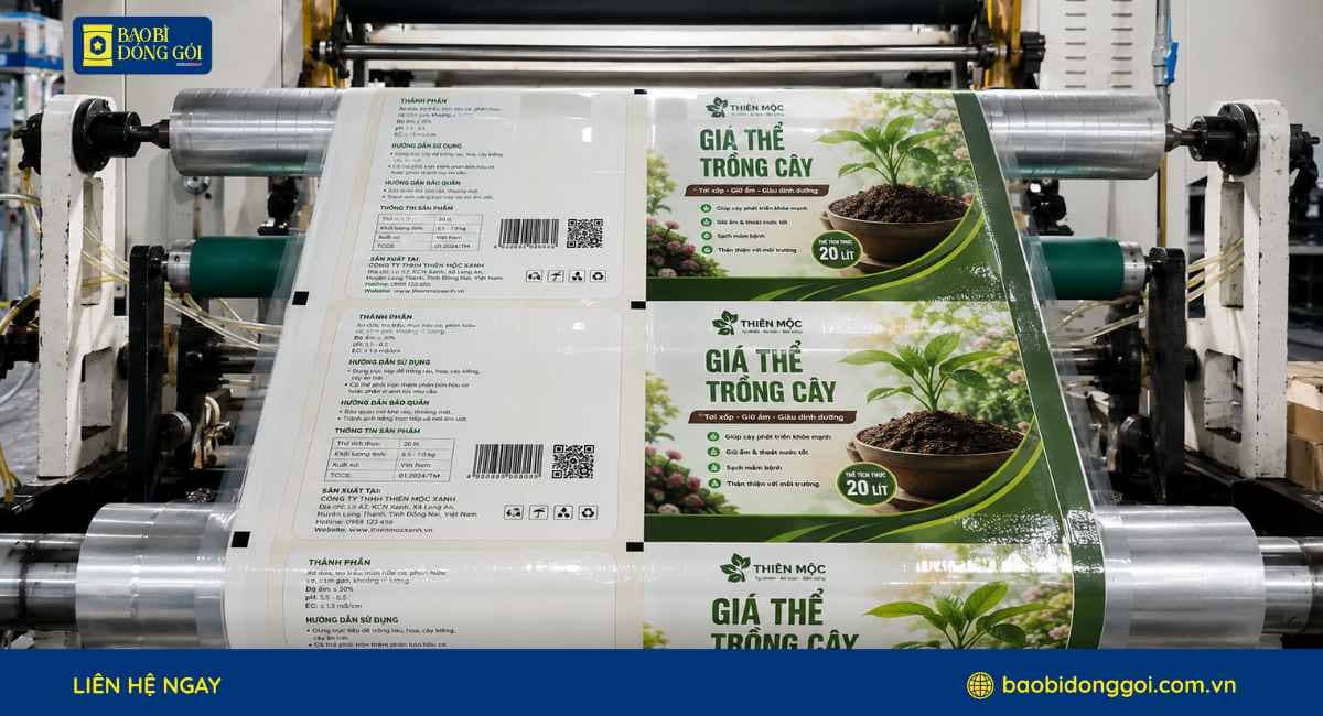 Xưởng sản xuất in ấn bao bì đựng giá thể in theo yêu cầu