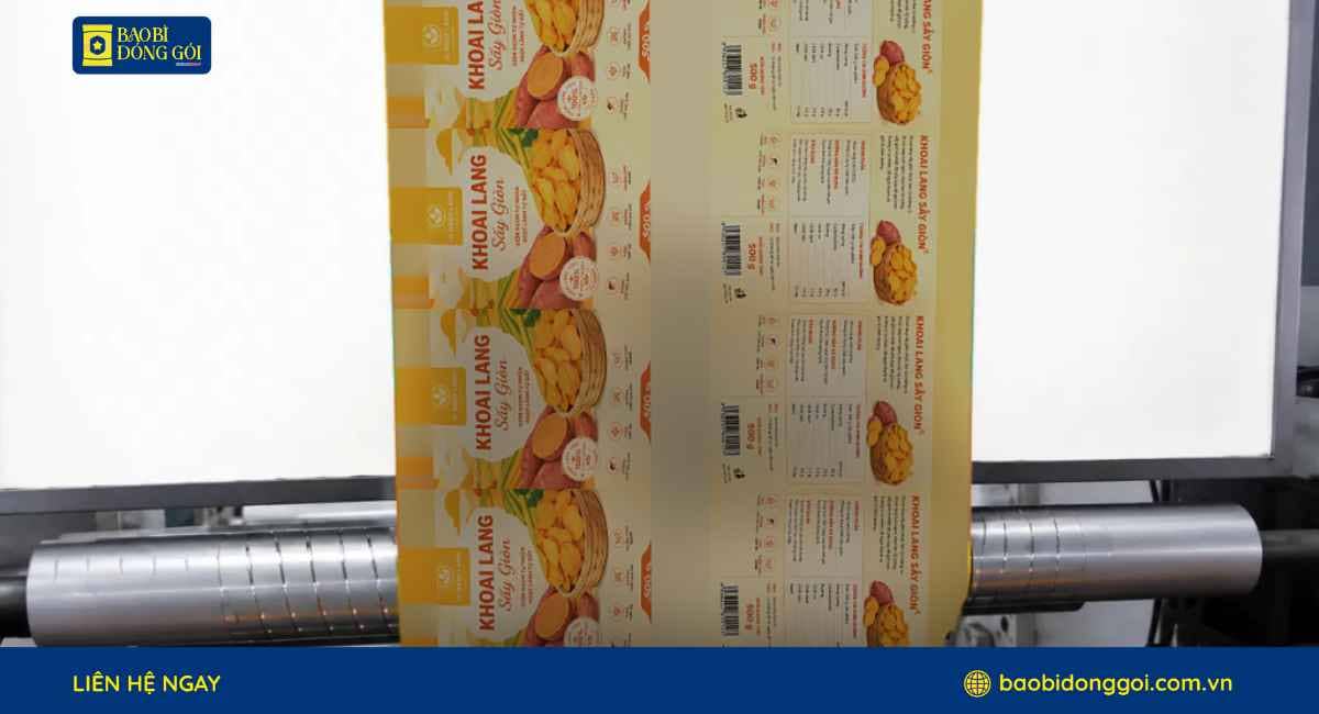 Xưởng sản xuất và in bao bì khoai lang sấy