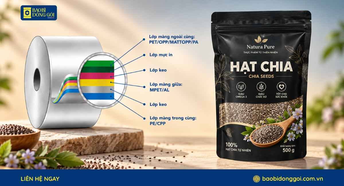Công nghệ ghép màng bao bì hạt chia