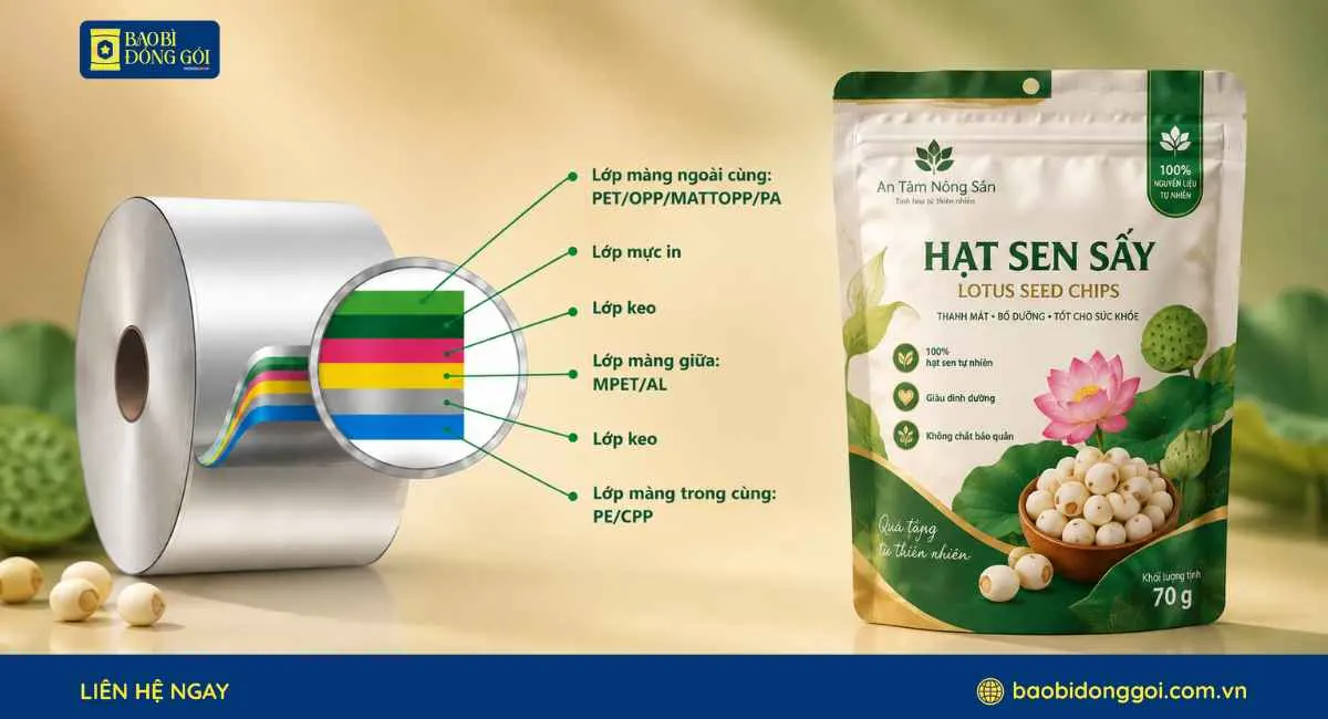 Công nghệ ghép màng bao bì hạt sen