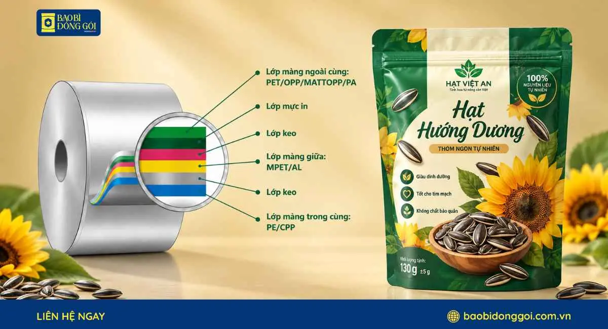 Công nghệ ghép màng bao bi hạt hướng dương