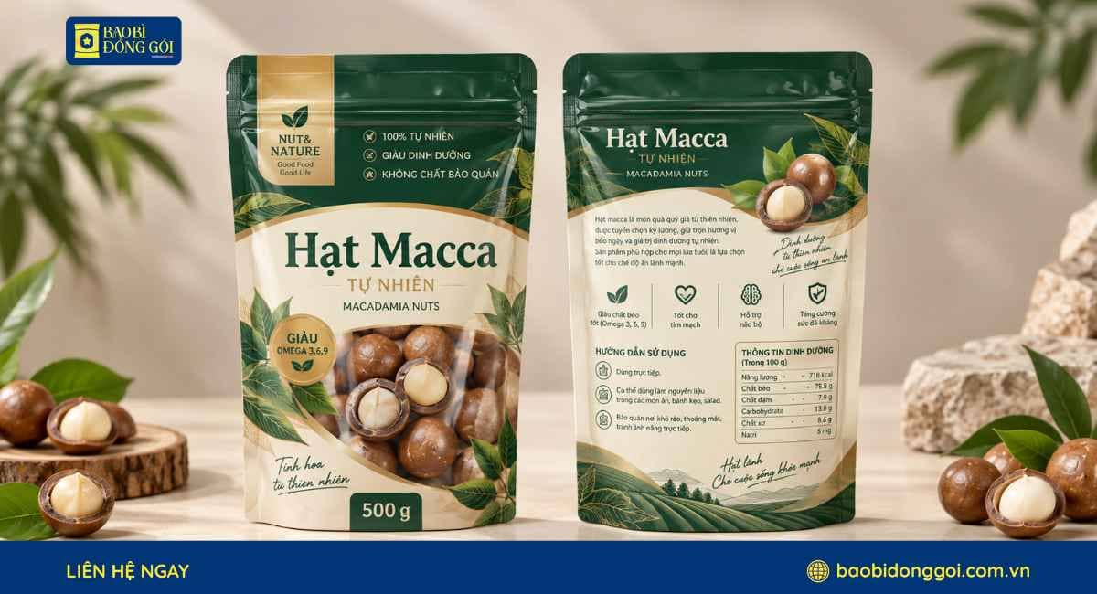 Công nghệ in trục đồng bao bì hạt macca