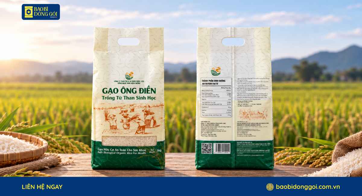 Thành phẩm bao bì gạo Ông Điền 5kg