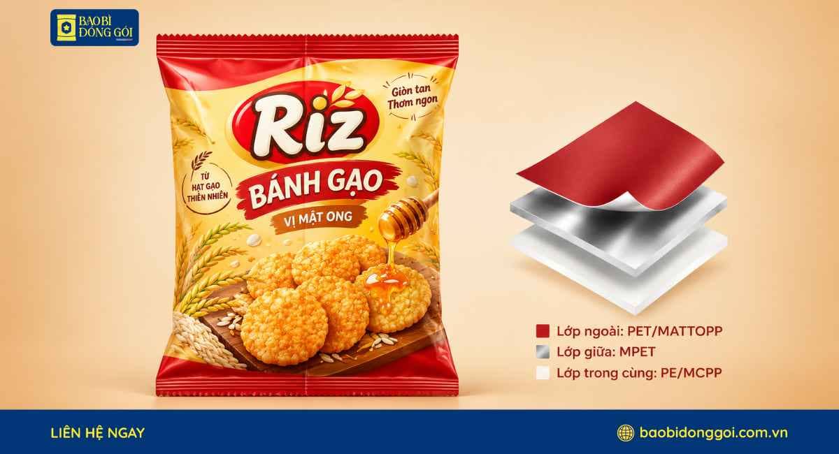 Cấu trúc màng bao bì  bánh gạo