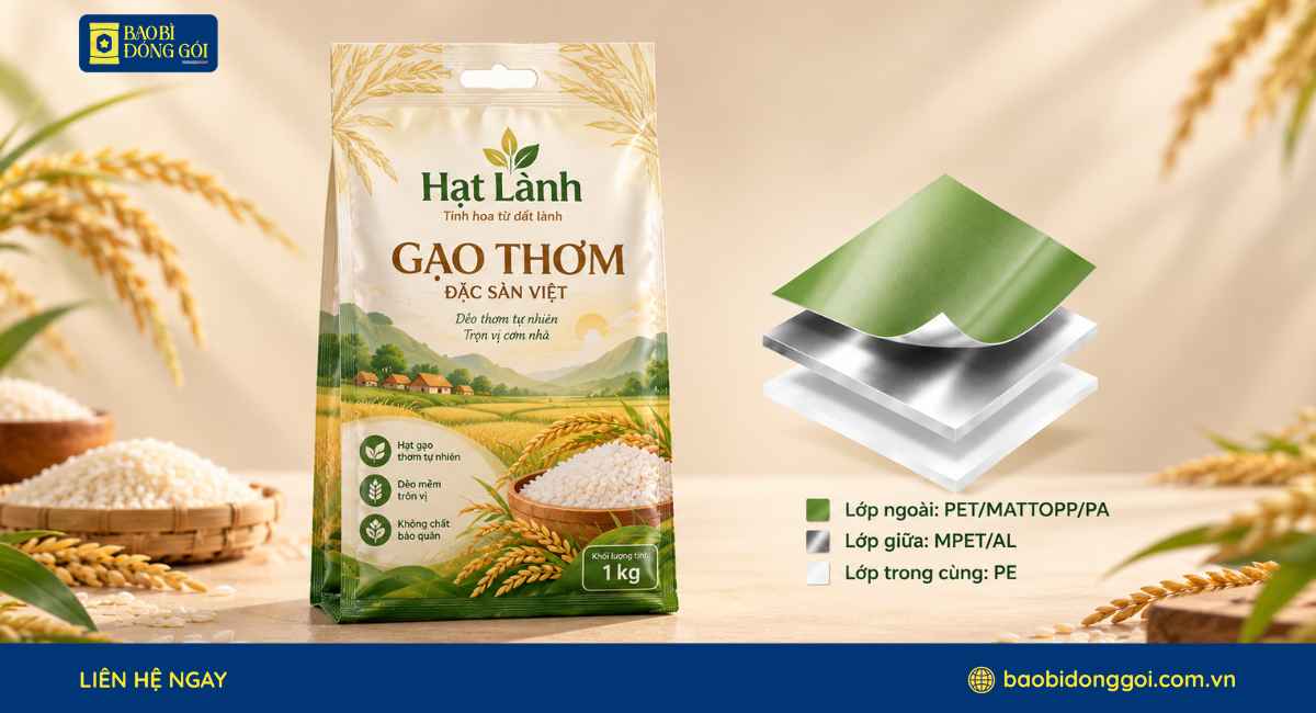 Cấu trúc màng ghép túi 4 cạnh