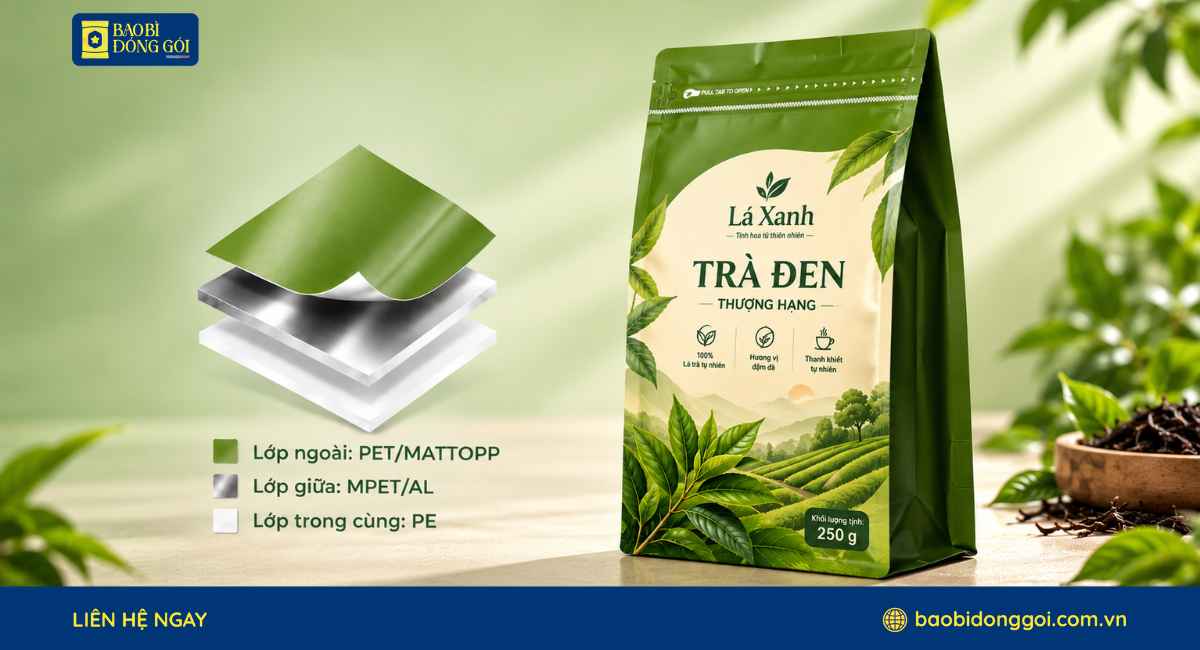 Cấu trúc màng ghép túi 8 cạnh