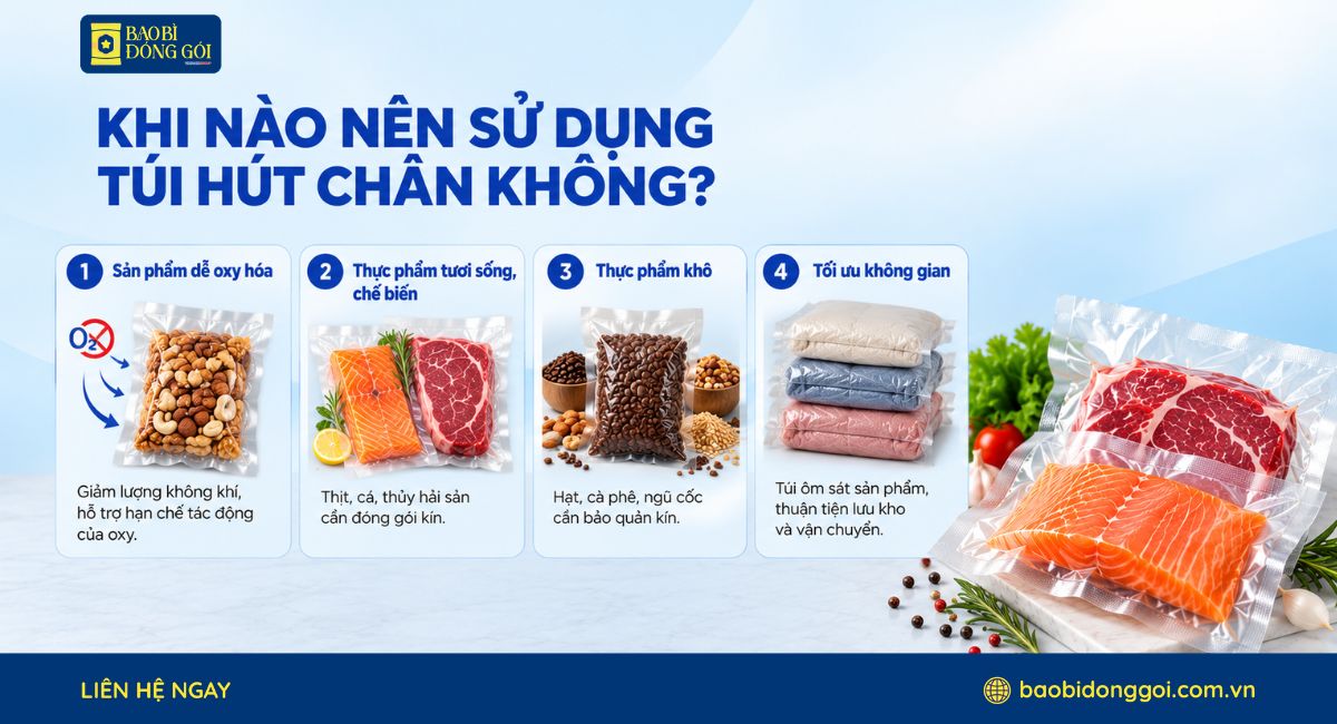 Các trường hợp sử dụng phương pháp hút chân không thực phẩm