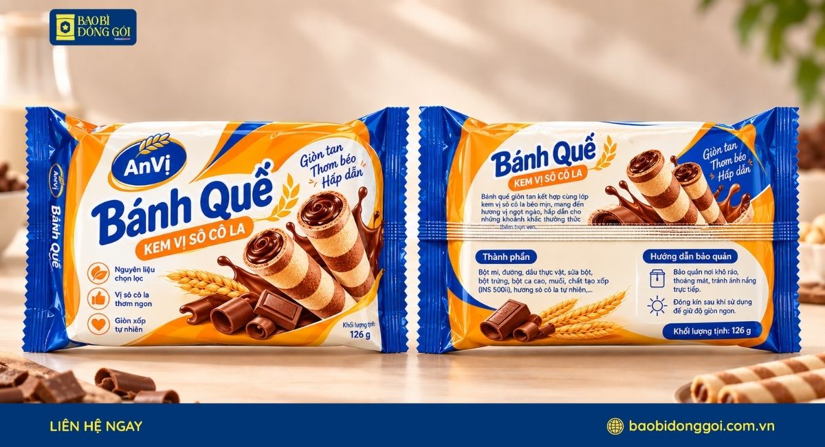 Mẫu bao bì bánh quế màng ghép