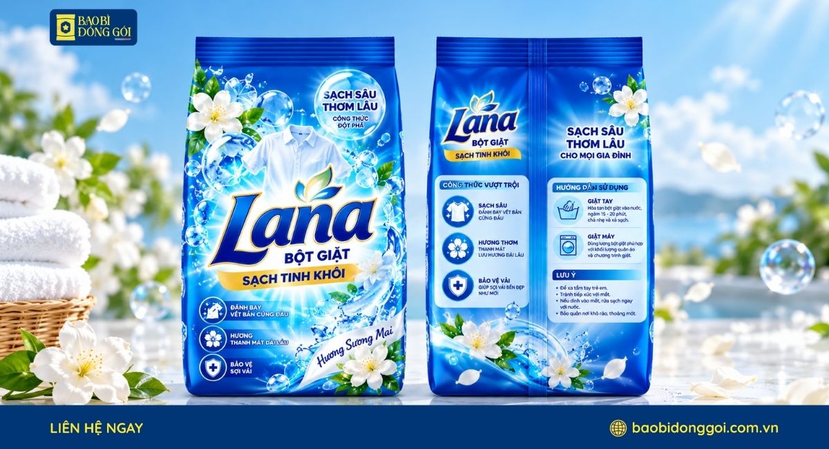 Mẫu bao bì bột giặt in theo yêu cầu