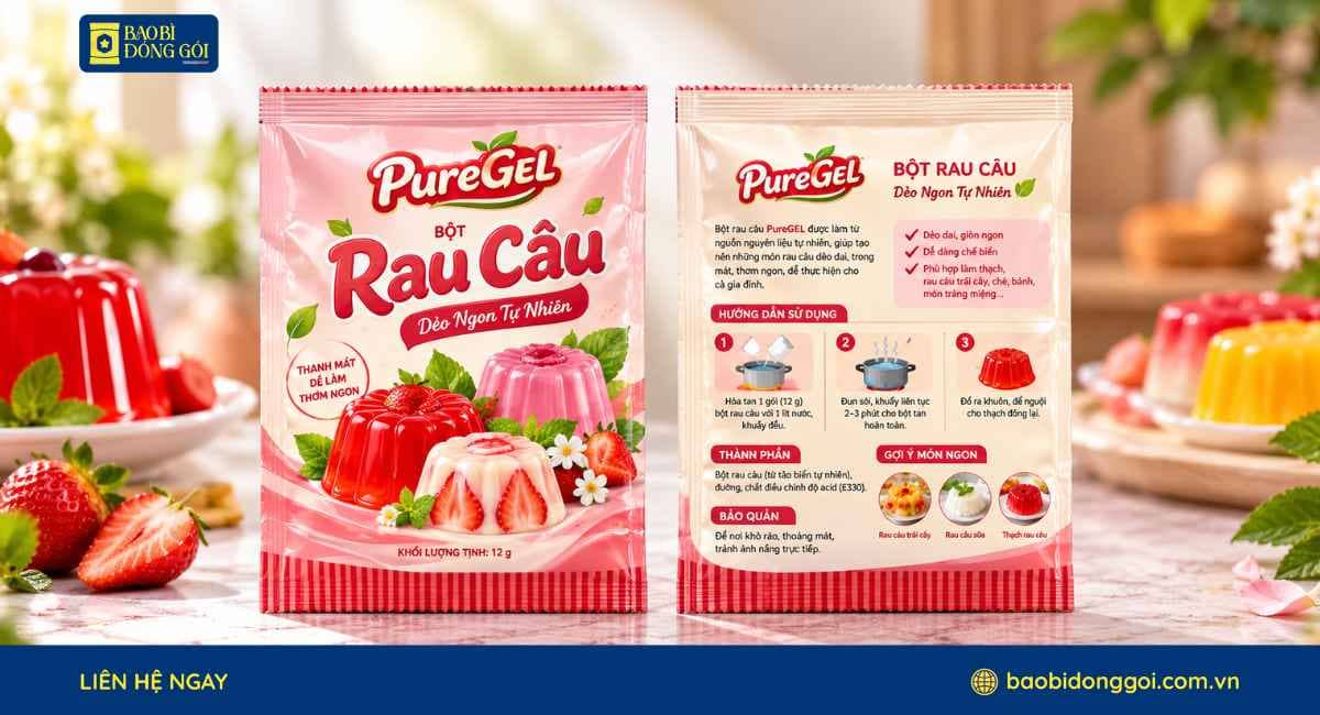 Mẫu bao bì bột rau câu in theo yêu cầu doanh nghiệp