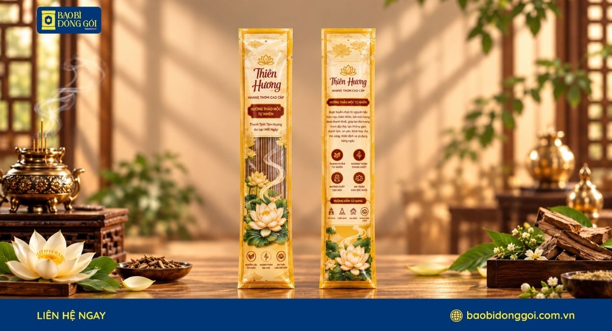 Mẫu bao bì đựng nhang 4 tấc