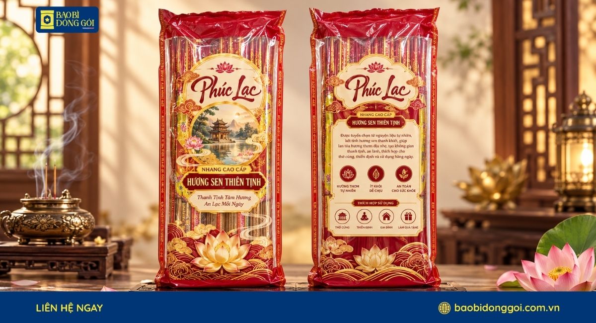 Mẫu bao bì đựng nhang in theo yêu cầu