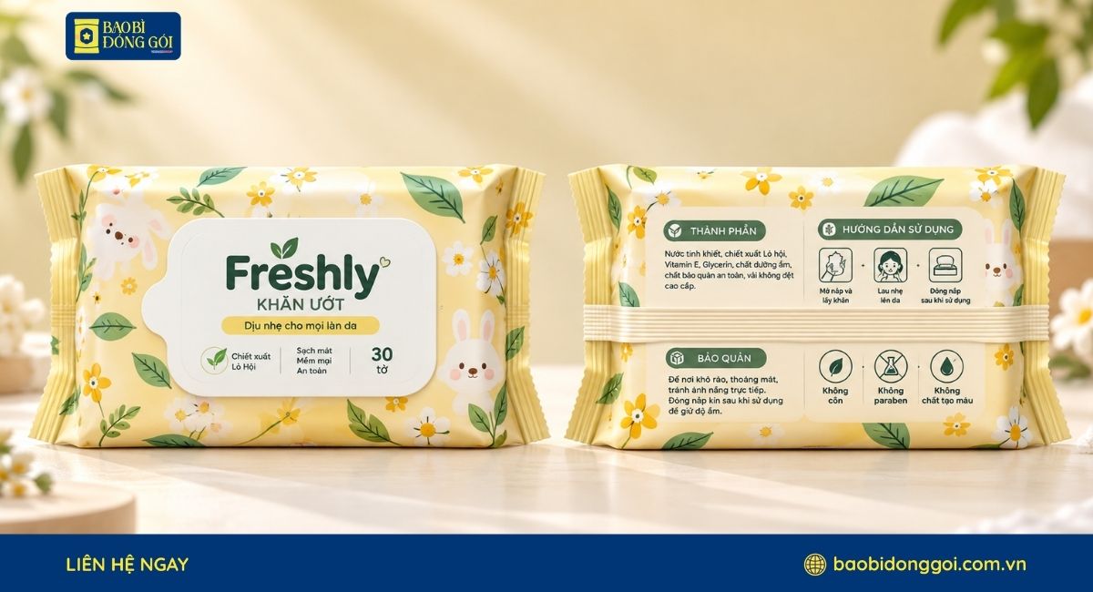 Mẫu bao bì khăn ướt 30 tờ