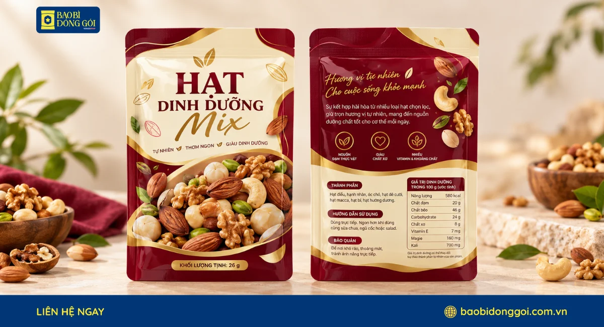 Mẫu túi 3 biên đựng hạt dinh dưỡng